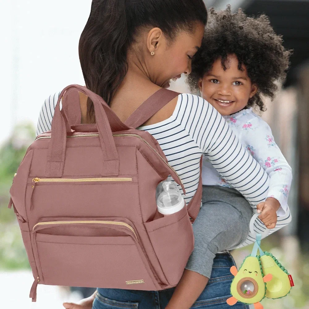 💕SKIP HOP Mainframe Wide Open Diaper Backpack. Dusty Rose